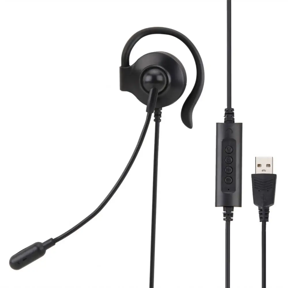 Headphone For Clear Call In The Call Center With Microphone Earphone Ear Hook Usb Single Side Wired Office Headset