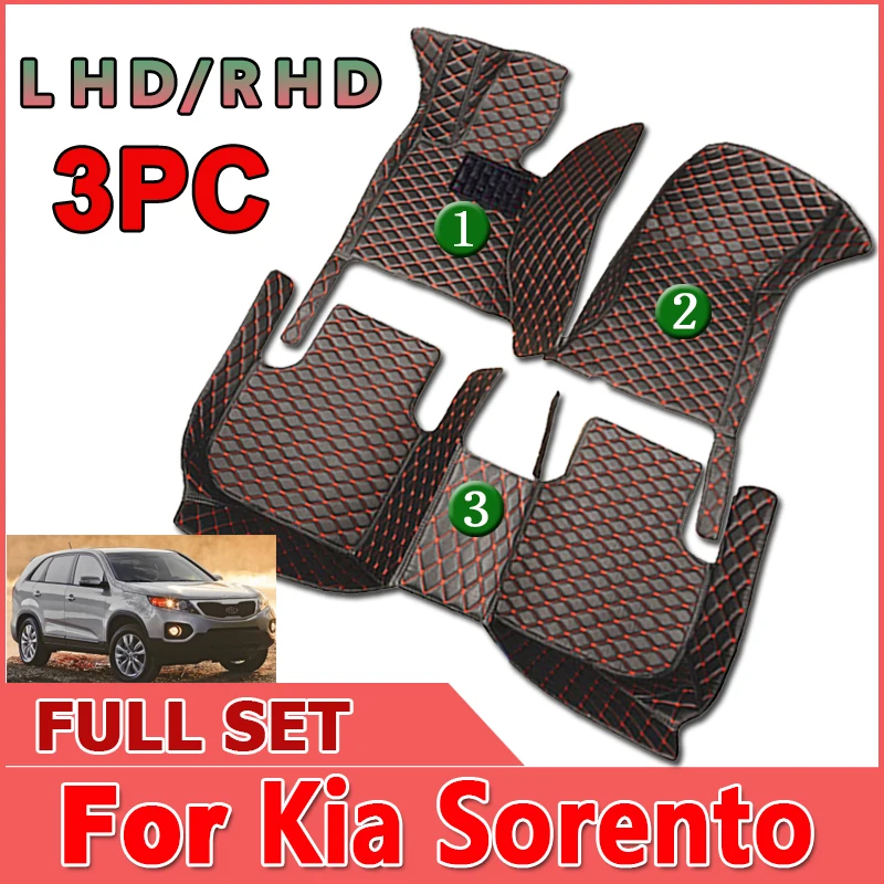 

Car Floor Mats For Kia Sorento XM 2010~2013 7 Seat Waterproof Protection Alfombrillas Coche Car Trunk Floor Mat Car Accessories