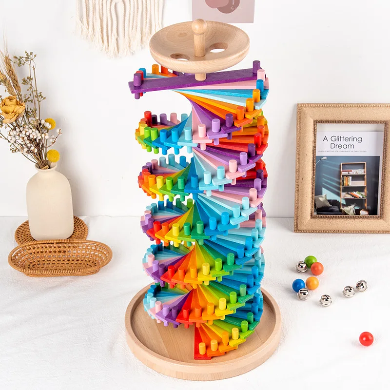 

Wooden Montessori Educational Toys Wooden Stacking Building Blocks Games Set