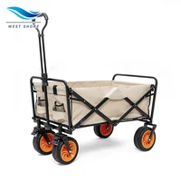 Foldable Beach Trolley Utility Camping Metal Garden Hand Cart Portable Folding Outdoor Wagon Trolley