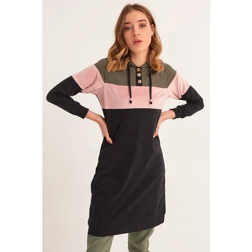 

Christmas Gifts Kadife Garnili Hooded Tunic