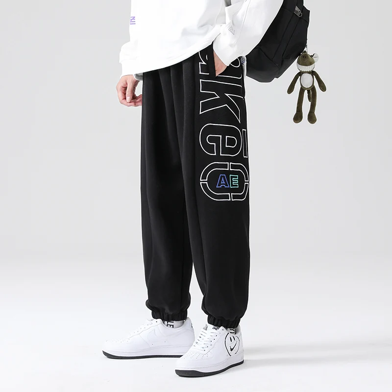 

Брюки-султанки мужские с надписью, повседневные штаны, уличная одежда в стиле хип-хоп, черные и серые свободные спортивные джоггеры, зеленые...