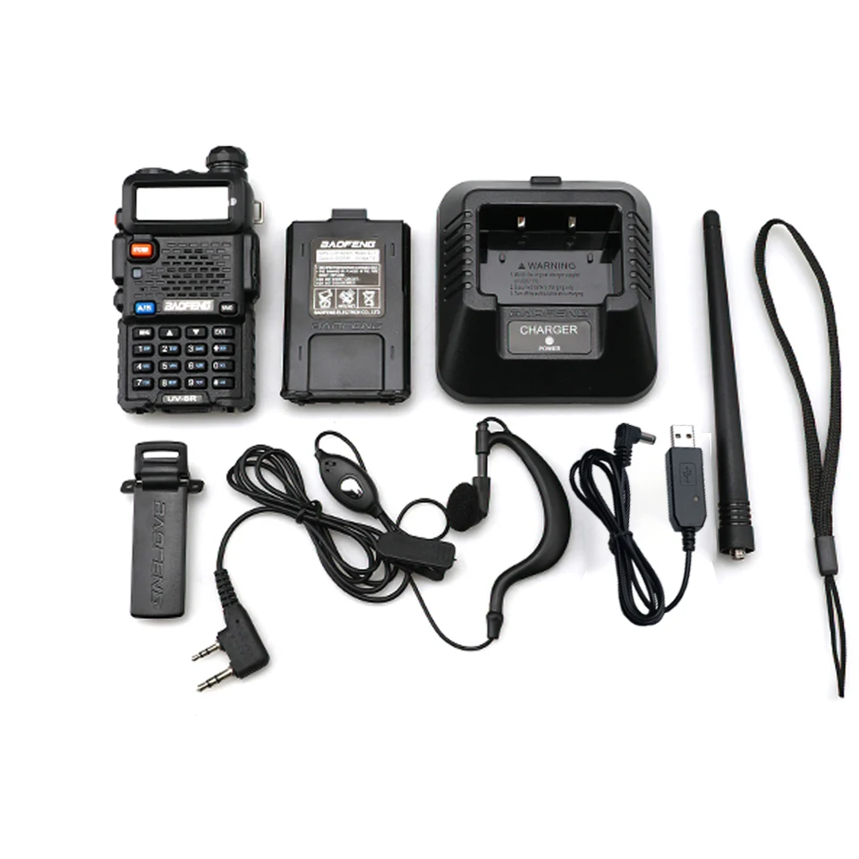 BAOFENG UV5R Handy Walkie Talkie 5W VHF UHF USB Ham Amateur Two-Way Radio Stations PTT Walkie-Talkies for Baofeng UV-5R Hunting