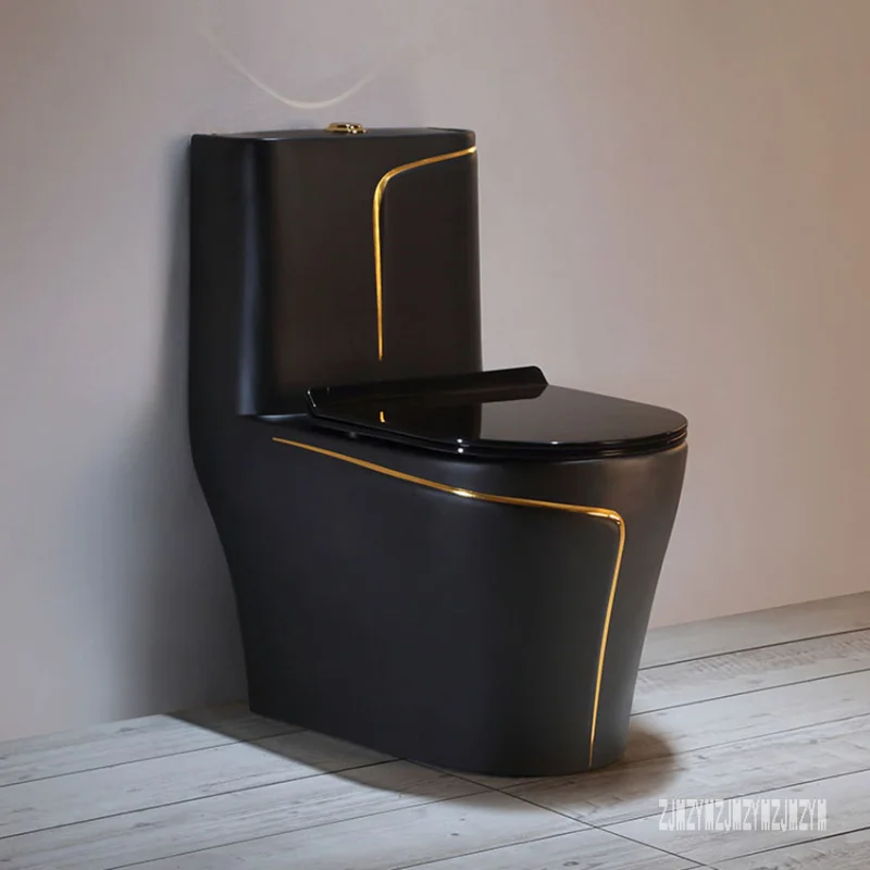 

Black household toilet ceramic pumping Seat personality creative water saving toilet Super Swirl toilet siphon 3.0-6.0L