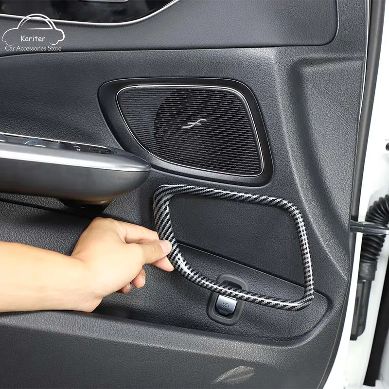 

ABS Carbon Car Accessories Inner Door Speaker Panel Circle Frame Sticker Trim Decoration For Mercedes-Benz C-Class W206 2022