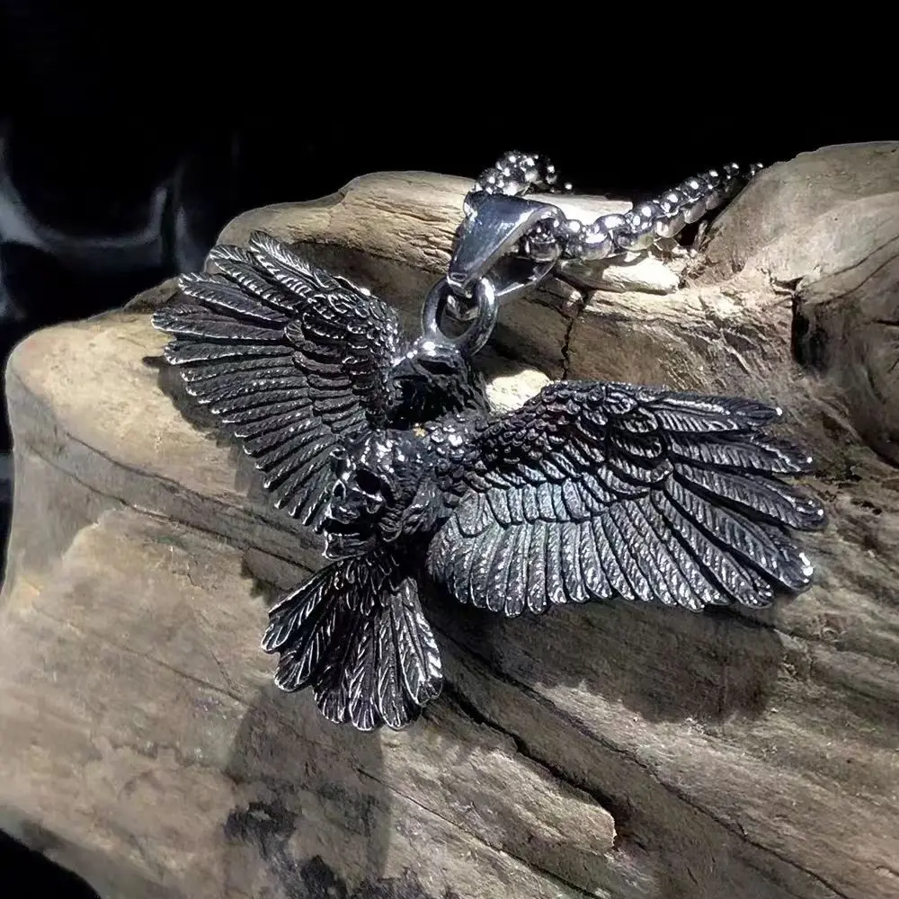 Ожерелье с подвеской в виде готического черепа призрака головы орела животного