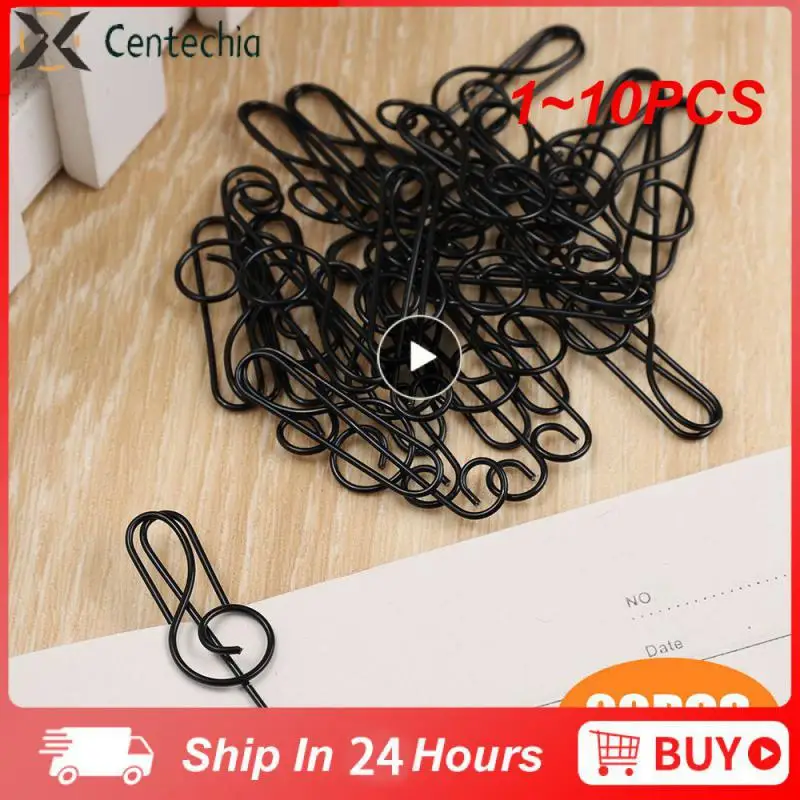 

1~10PCS Metal Creative Music Note Shaped Creative File Clamp Paper Clips Bookmark Holder Paper Decorative Clip for Office School