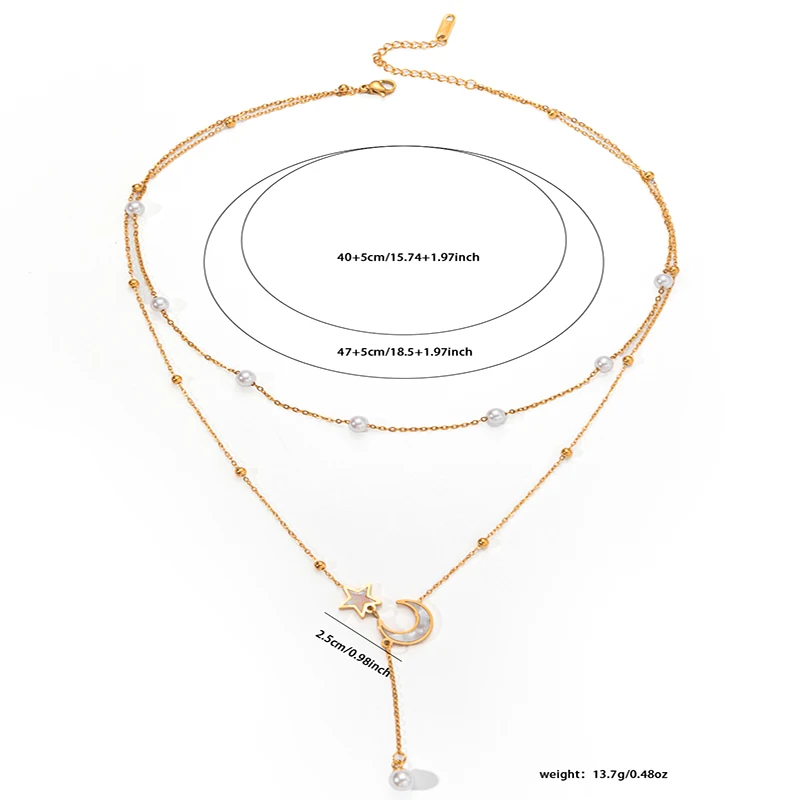 Женское Двухслойное Ожерелье ENSHIR Из Нержавеющей Стали 316L С Кисточкой В Форме