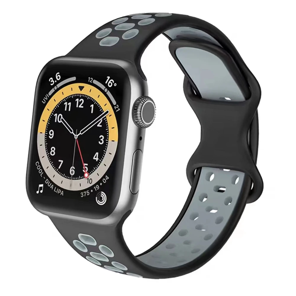 Strap For Apple Watch Band 45mm 41mm 44mm 40mm 42mm 38mm Silicone bracelet correa accessories for iWatch Series 7 6 SE 5 4 3 2 1