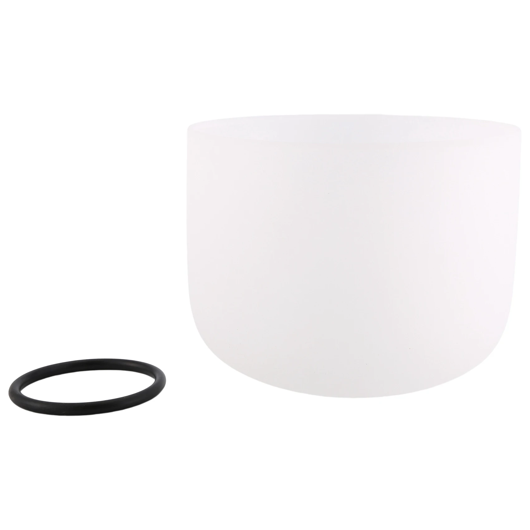 

8 Inch 432Hz Singing Bowl Perfect Sound Note a Third-Eye Chakra Frosted Quartz Crystal Meditation with Rubber Ring