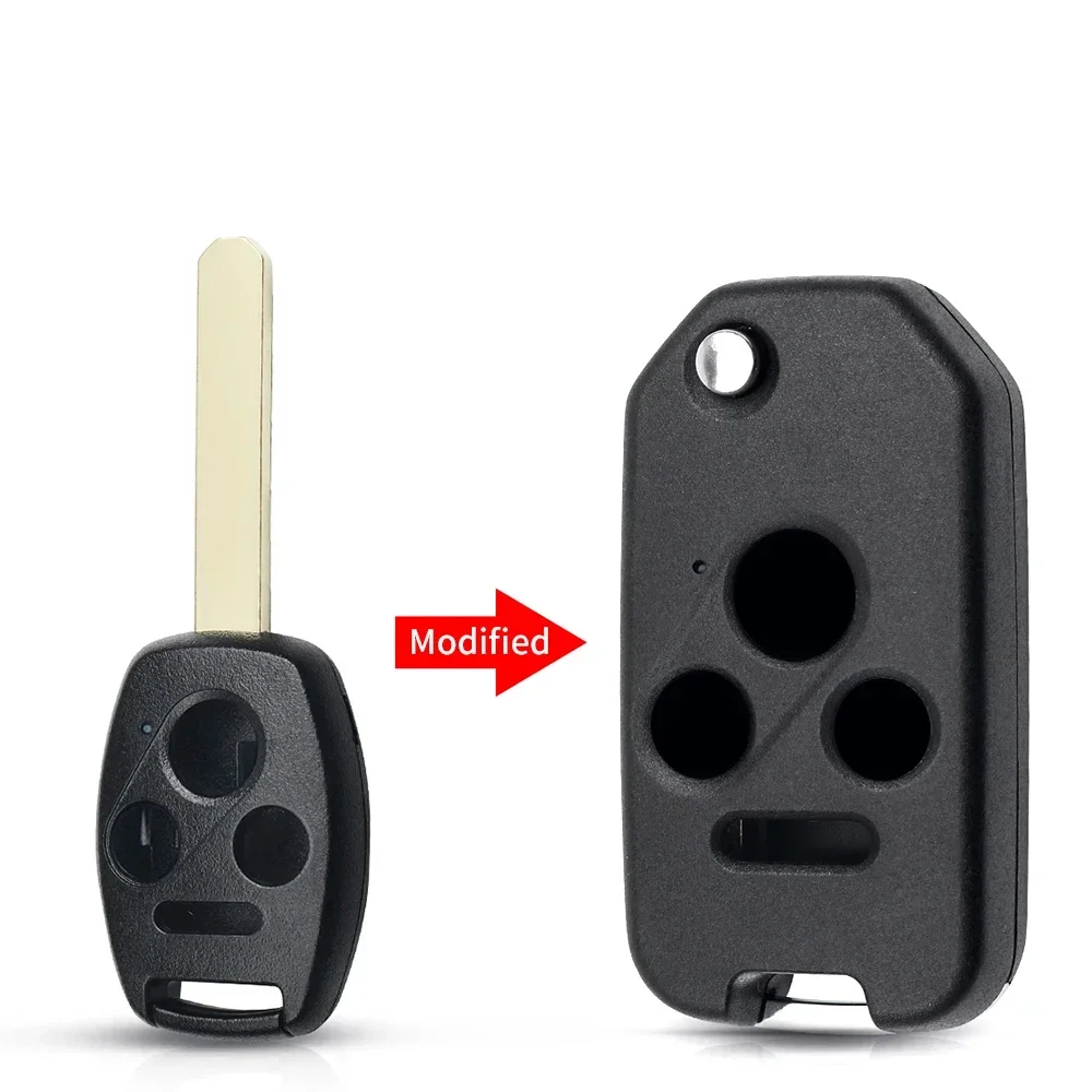 

KEYYOU модифицированный откидной дистанционный автомобильный ключ для Honda Fit Civic CRV Jazz HRV Accord Pilot Insight 2/3/4 кнопочный складной ключ