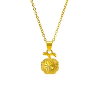 original 24k gold luxurious chocker wedding necklace accessories golden apple pendant gold choker necklaces for women jewelry