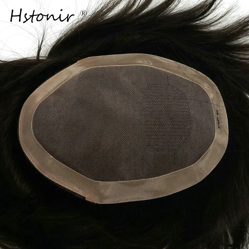 

Hstonir Mens Hairpieces Wig Men Hair Toupee System Human Mono Wig Hairpiece Indian Remy Hair NPU H008