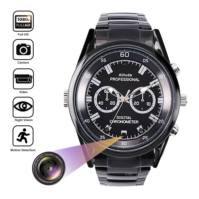 

Mini Camera Watch HD 1080P Video Recorder with Cameras Voice Recorder Micro Camcorder Nanny Cam Night Vision Motion Detection