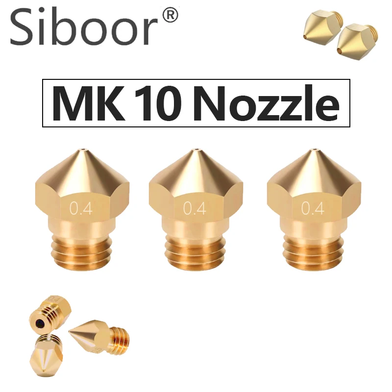

Nozzle Brass MK10 Nozzle 0.2mm 0.4mm 0.6mm 0.8mm 1.0mm Copper M7 1.75mm Thread Nozzles For Extrusion Filament 3D Printers Parts