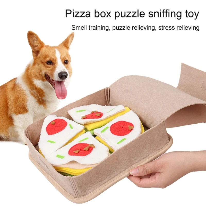 

Dog Pizza Toy Pet Snuffle Mat Slow Feeder Treats Pad Indoor Entertainment Toy Cat Food Dispenser Feeding Pad for Treats