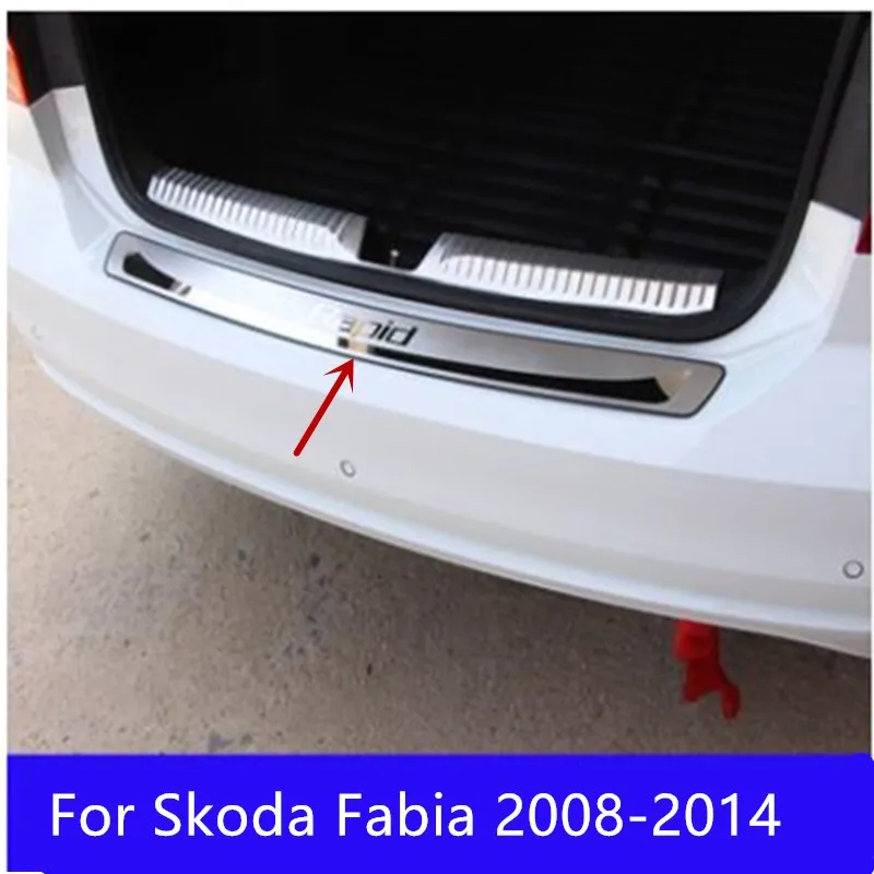 

Протектор для заднего бампера из нержавеющей стали, Накладка для протектора на порог багажника, автомобильный Стайлинг для Skoda Fabia 2008-2014, автомобильные чехлы