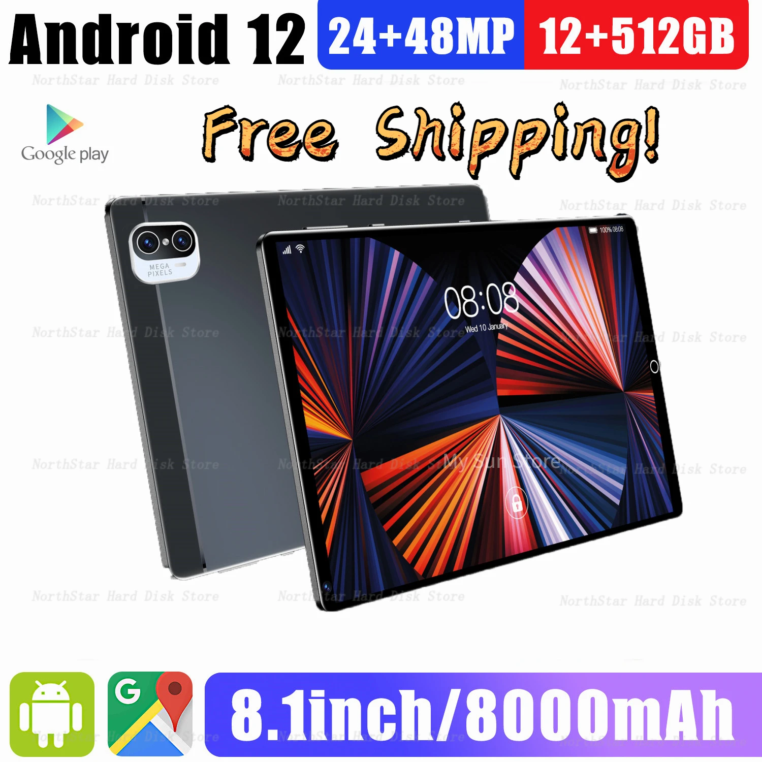 

Free Shipping X5 Cheap Tablet Pc 8 Inch Android 12 10 Core 12GB RAM 512GB ROM Dual 4G LTE Phone Call GPS Bluetooth WiFi Google T