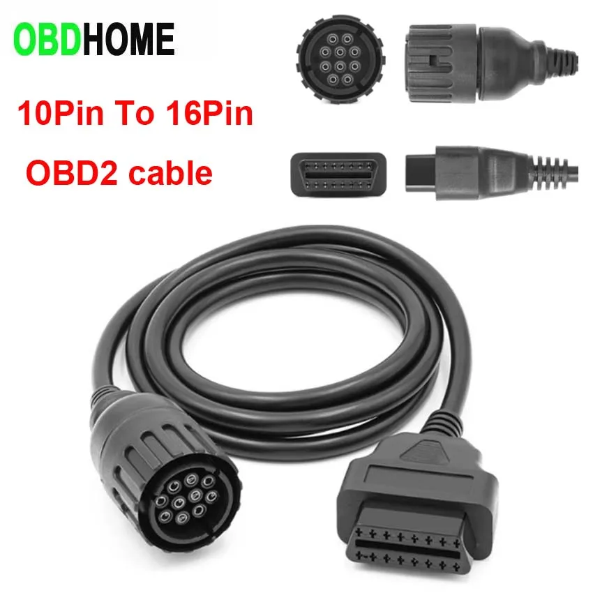 Кабель 1 м для BMW 10PIN ICOM D Cable ICOM-D Мотоциклы мотоциклы 10-контактный адаптер 10Pin на 16Pin OBD2 I-COM A2 диагностический кабель
