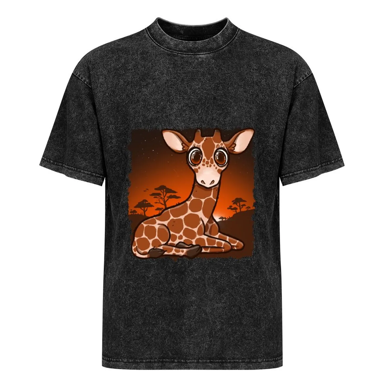 Футболка с изображением жирафа и теленка Саванны футболки рисунком Луотекса