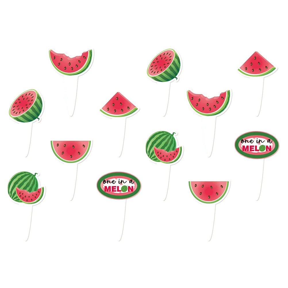 

Cupcake Watermelon Toppers Cake Party Birthday Picks Topper Decoration Melon One Afruit Decorations Baby Decor Supplies Shower