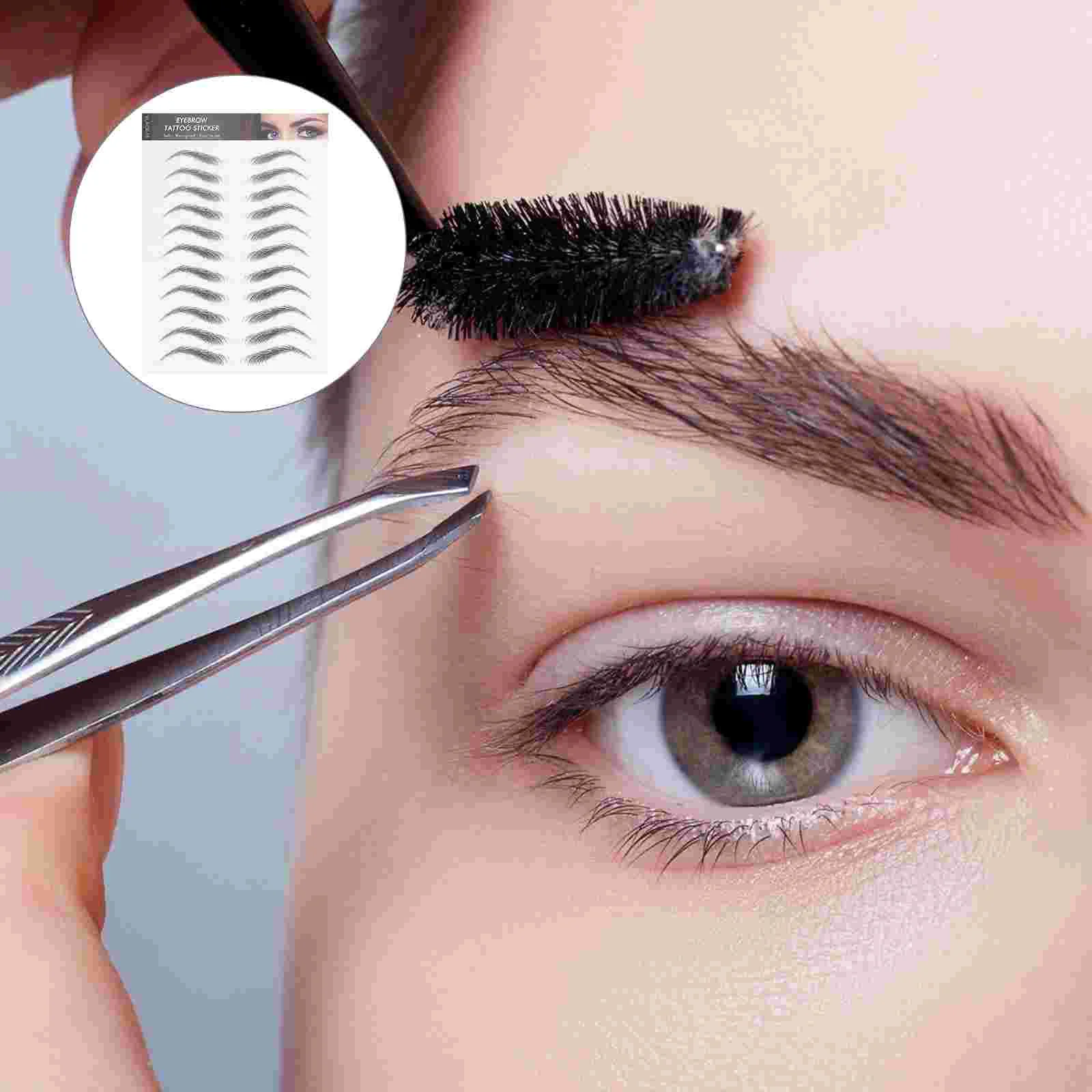 

Eyebrow Stickers Eyebrows Imitation Transfers Hair Shaping 4D Fake Tool False Waterproof Men Grooming Transfer Stencils Brow