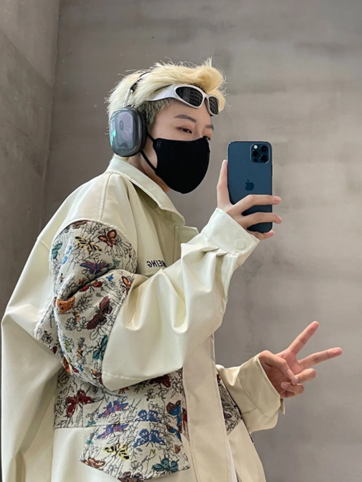 Американская лоскутная кожаная куртка с вышивкой мужская модная осенняя верхняя