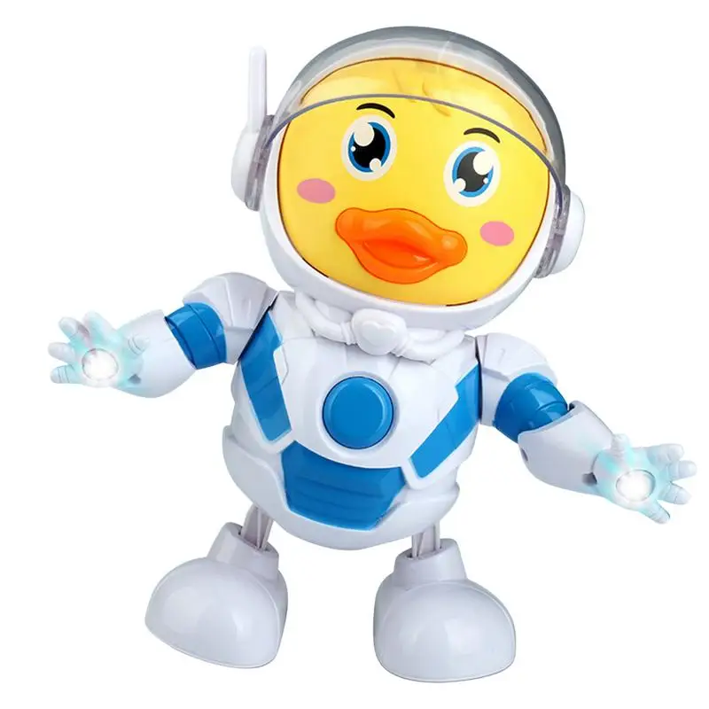 

Танцующая утка, космическая утка, игрушка для малышей, обучение ползанию, сенсорная игрушка с музыкой и телескопической батареей, игрушка у...