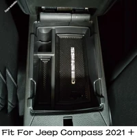 car armrest center storage box container glove organizer case for jeep compass 2021 2022 plastic interior modified accessories