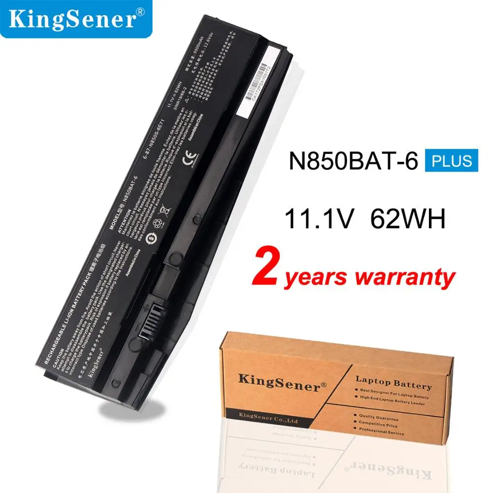 

Kingsener N850BAT-6 Laptop Battery For Clevo N850 N850HC N850HJ N870HC N870HJ1 N870HK1 N850HJ1 N850HK1 N850HN 11.1V 62WH/5500mAh
