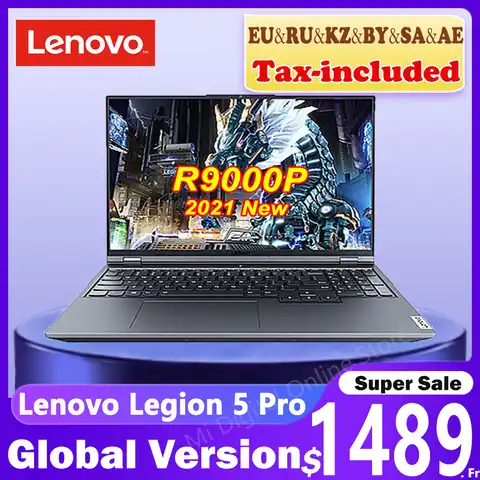 Игровой ноутбук Lenovo R9000P 2021 Легион 5 Pro, электронные виды спорта, игровой ноутбук с подсветкой, RTX3060, 6 ГБ, 2,5 K, 165 Гц, распродажа