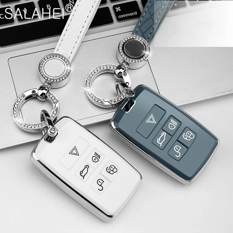 

TPU Car Key Case Cover voiture Holder Shell Keychain For Land Rover Range Rover Sport Discovery 3 4 Flander 2 Evoque Accessoires