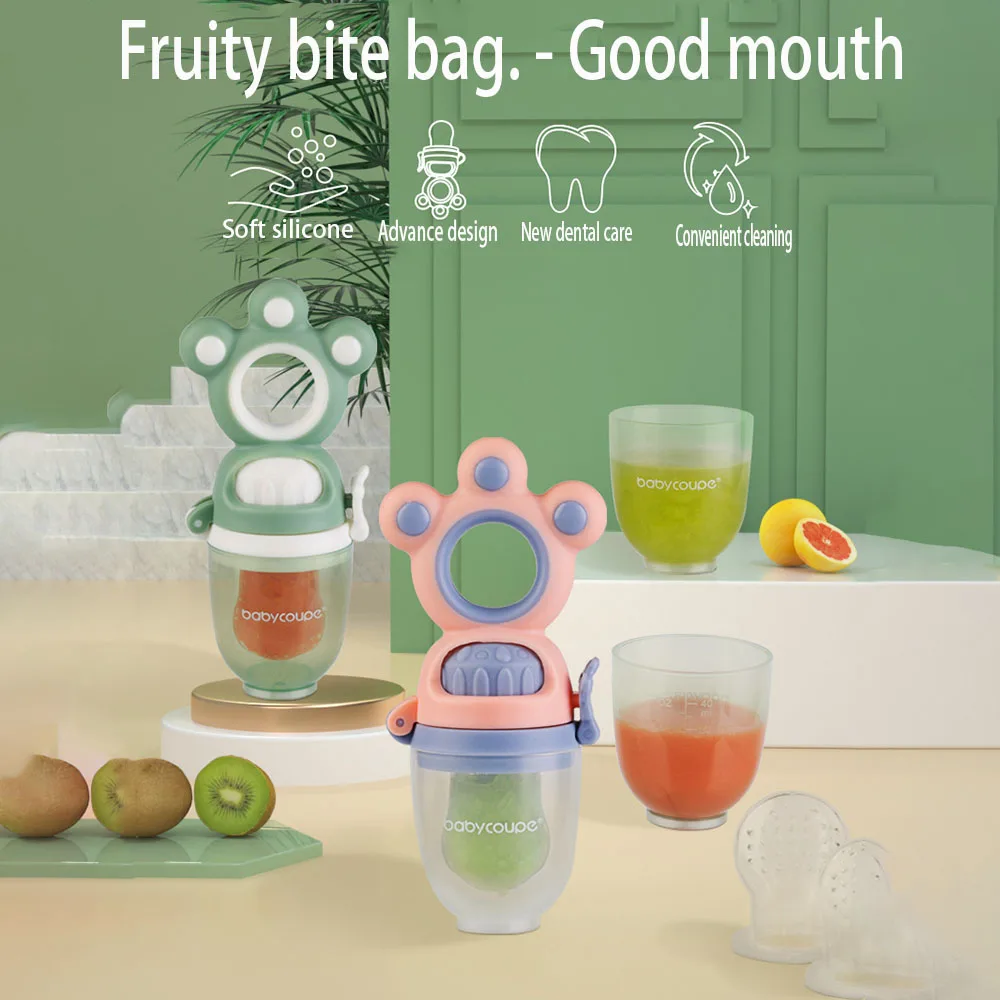 

Baby eat fruit auxiliary food machine bite gum bag fruit and vegetable fun tool 4 months pacifier baby bite fun tool