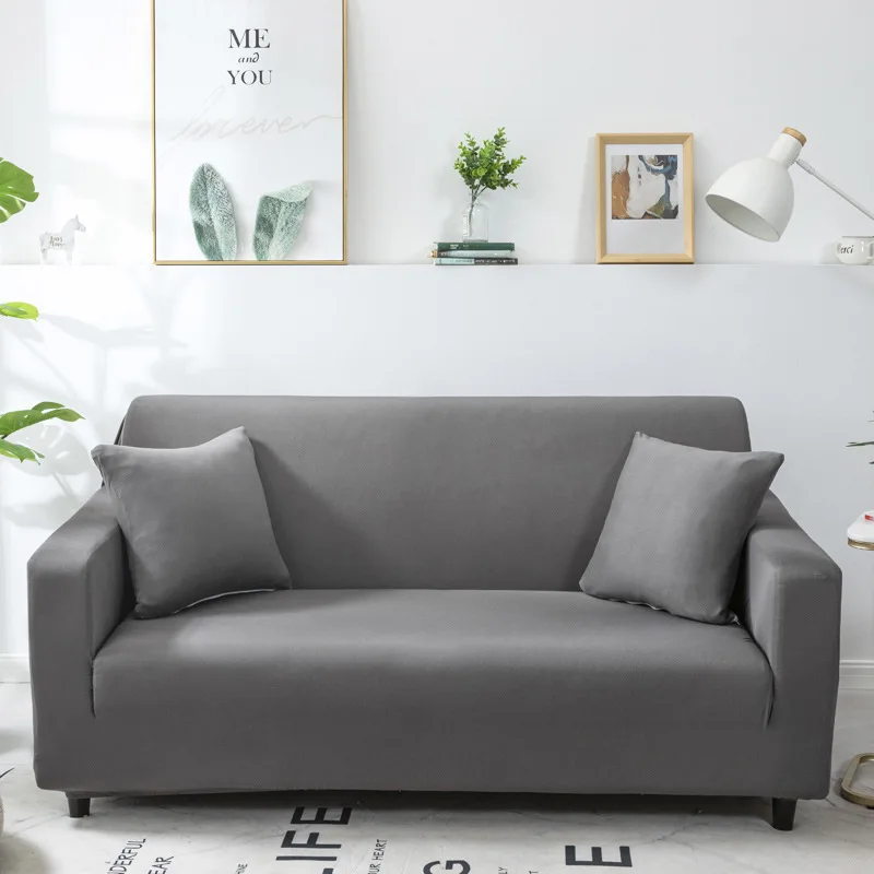 

Solid High Stretch Sofa Covers for Living Room 1 2 3 4 Seater Non Slip Slipcover Furniture Protector Washable Soft Couch Covers