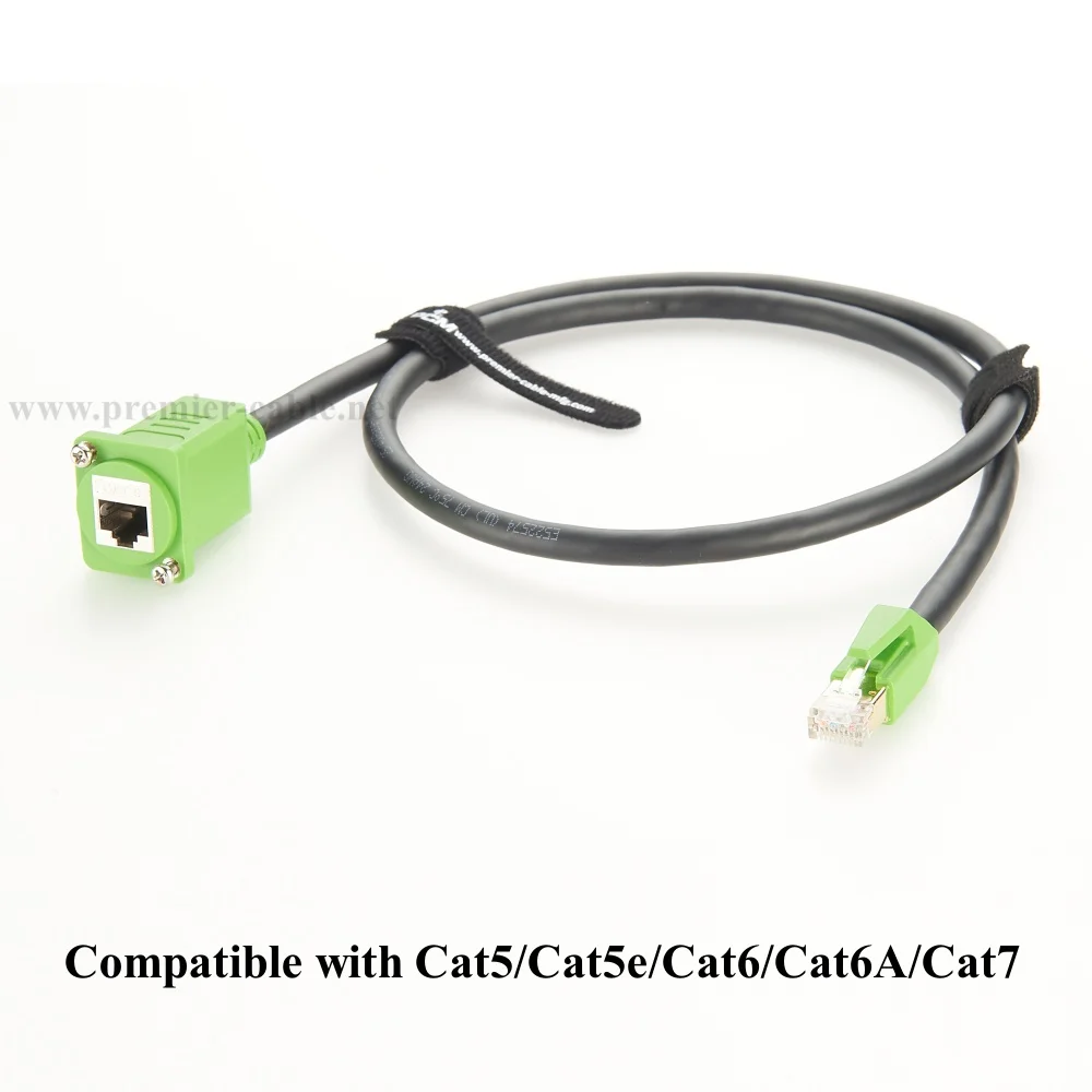 Фото Сетевой кабель Ethernet LAN CAT8, 40 Гбит/с RJ45 «папа-мама», экранированный удлинительный кабель D-типа с винтовым креплением на панели для маршрутизатора и модема №2
