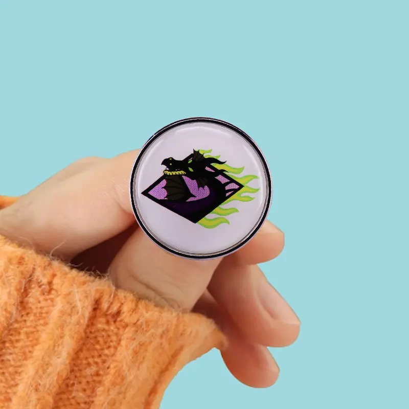 

Disney Pins Cartoon Maleficent Black Dragon Metal Emblem Fashion Lapel Pins Creative Men's and Women's Clothing Accessories Gift