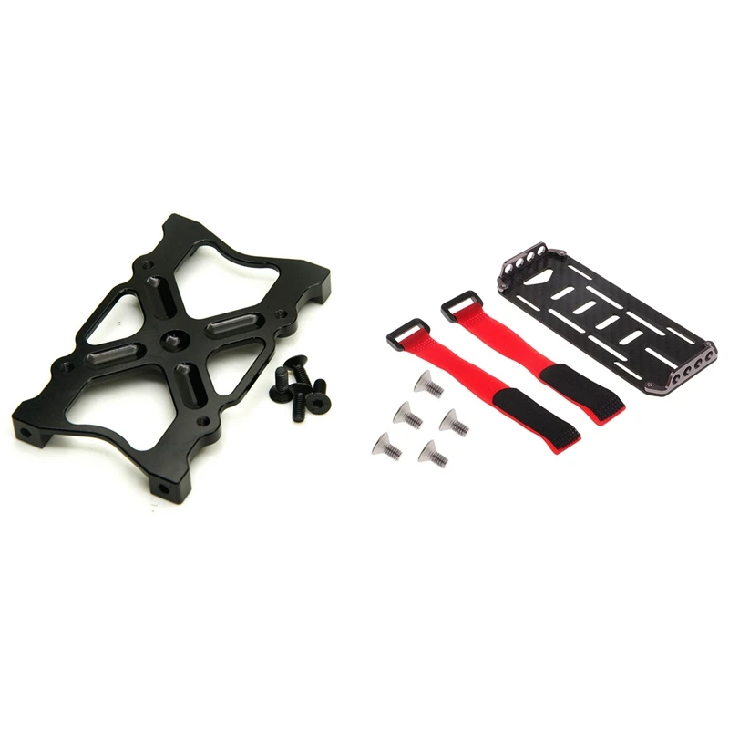 

For 1/10 Rc Crawler Car Axial Scx10 Battery Mounting Plate & Aluminum Bumper Mounting Plate Accessories Black