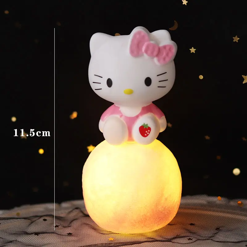 

Sanrio Hello Kitty Kuromi Cute Children's Luminous Moon Light Cake Decorative Ornaments Cinnamoroll Birthday Light Emitting Toy