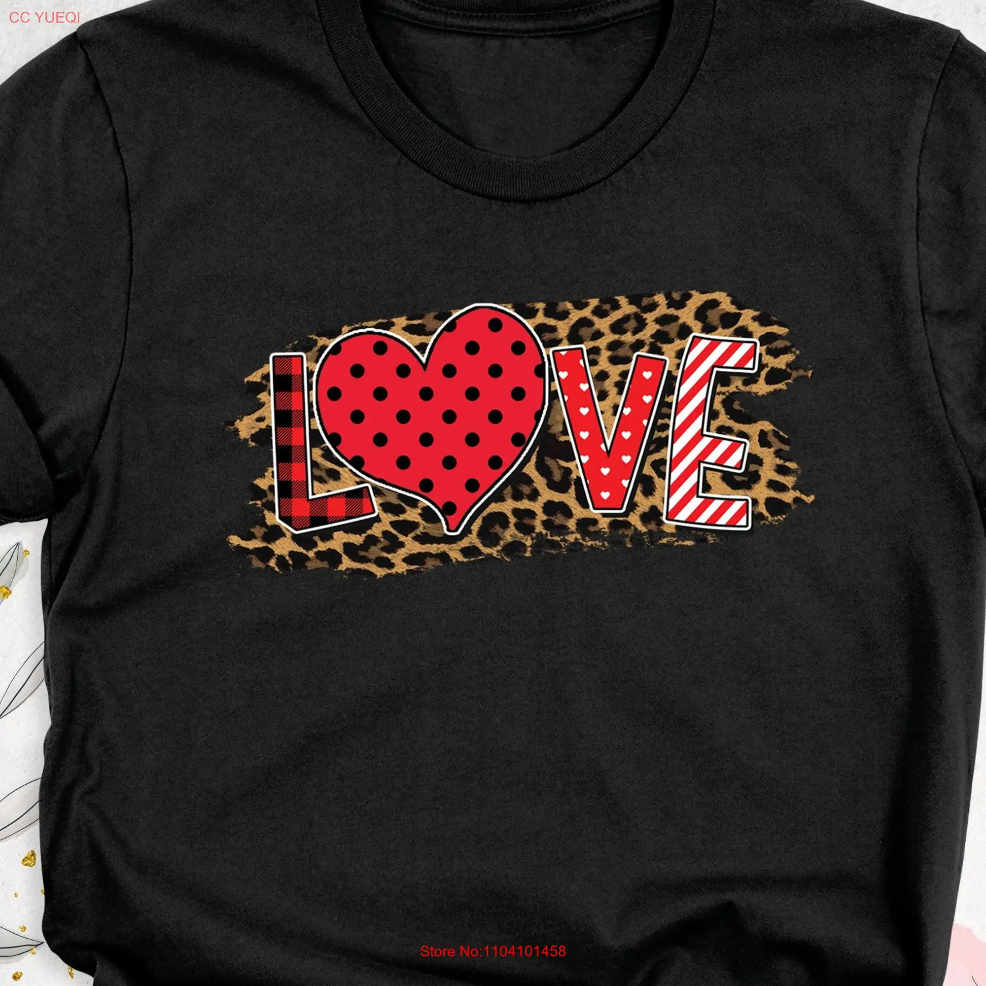 Футболка с леопардовым принтом Love женская футболка на День святого Валентина