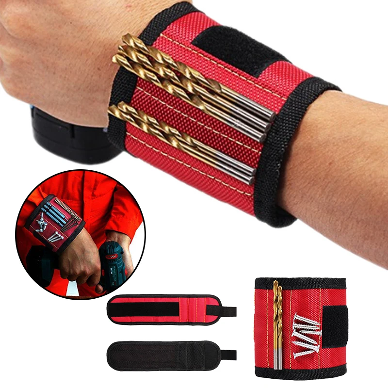 Новинка, прочный магнитный браслет, Портативная сумка для инструментов для винтов, гаек, фотобит, набор для ремонта, органайзер для хранения