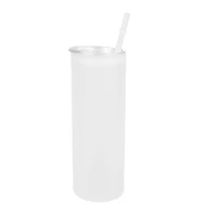 25pcspack 25oz sublimation blank matte glass tumbler plastic cover with glass straw diy tumblers