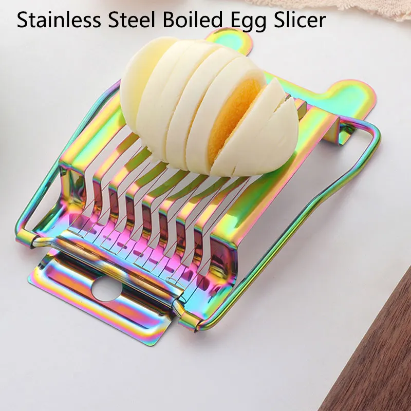 

Multifunctional Egg Cutter Stainless Steel Egg Slicer Sectioner Cutter Metal Tomato Cutter Luncheon Meat Cutter Kitchen Gadgets