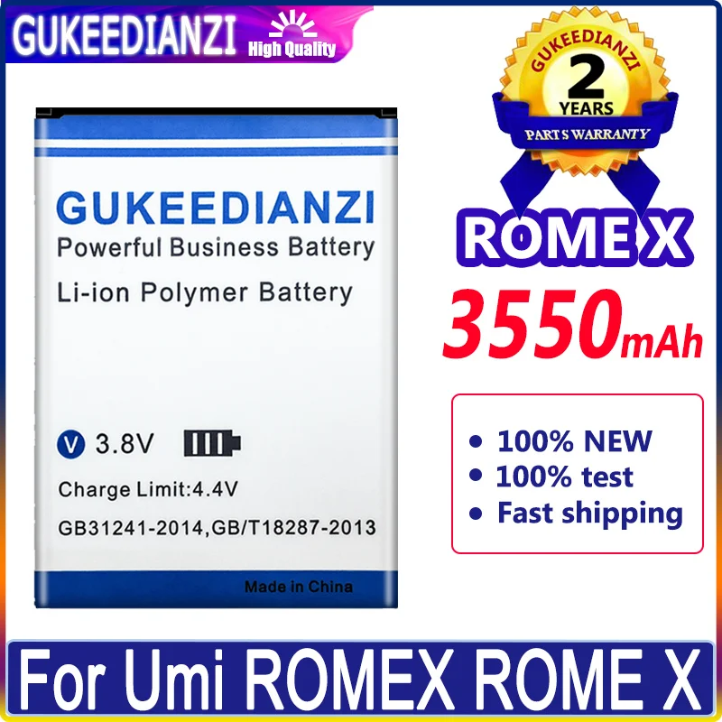 

Сменный аккумулятор большой емкости 3550 мАч для UMI ROME X ROMEX, Новый аккумулятор для телефона высокого качества, гарантия 1 год