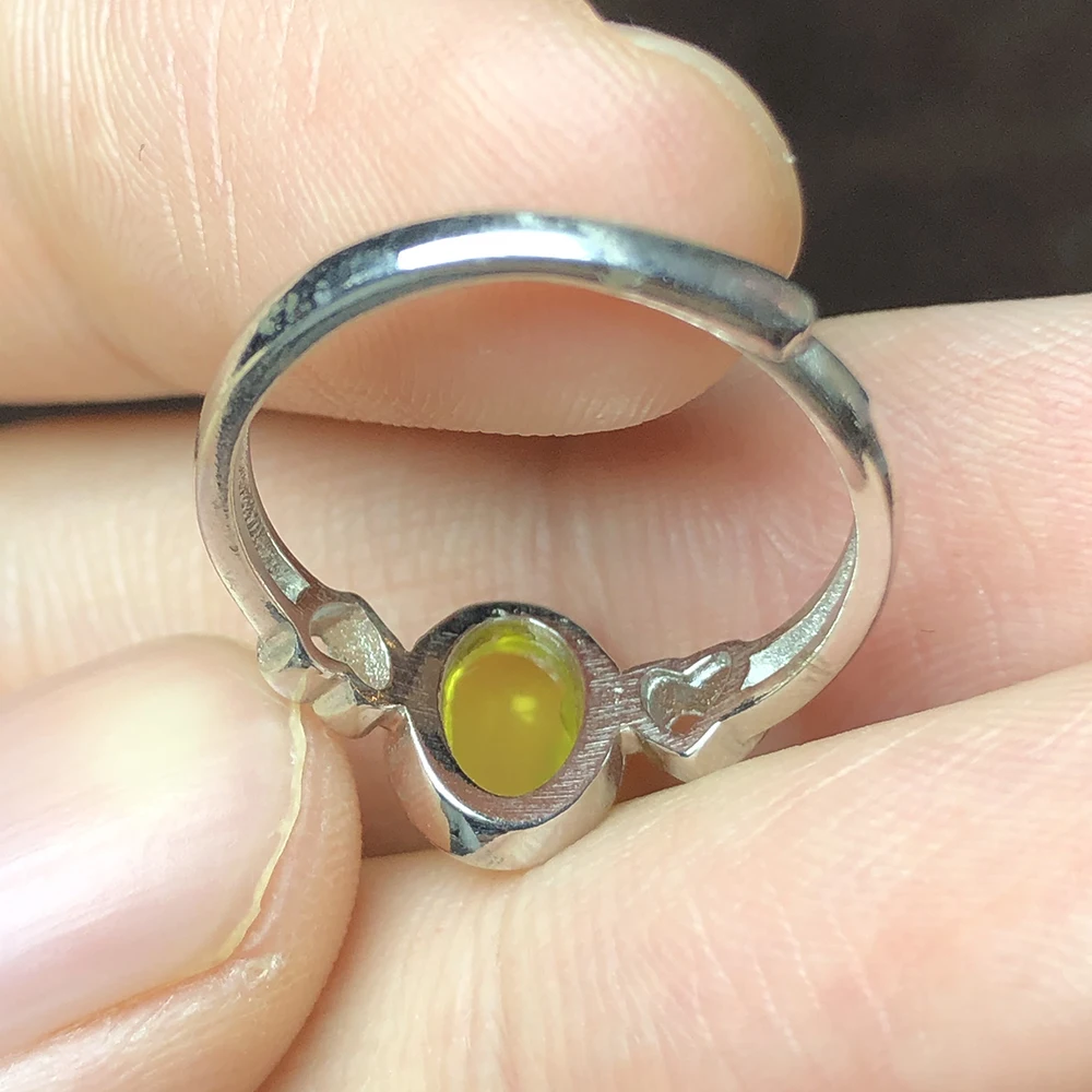 Женское кольцо из стерлингового серебра 925 пробы с овальным камнем в форме сердца