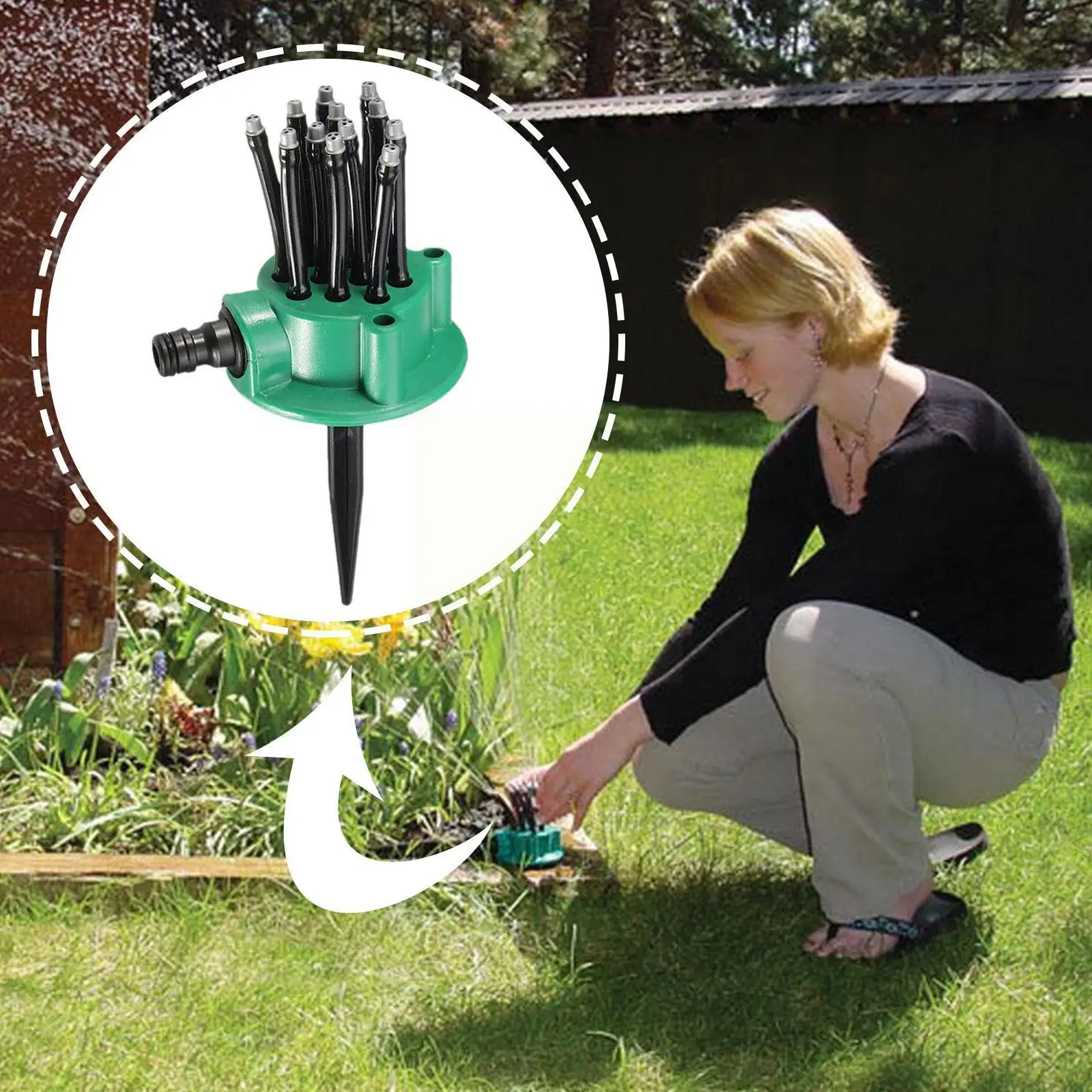 

360 Degree Garden Automatic Multi-head Sprinkler Automatic Yard Lawn Adjustable Sprinkler Agriculture Irrigation Sprinkler B6P9