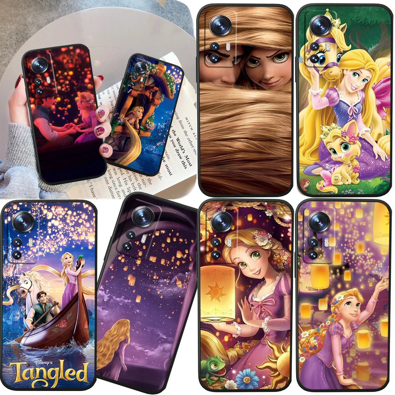 

Disney Rapunzel Cute For Xiaomi Mi 13 12T 11X 10T Note 10 Ultra Pro Lite 5G Soft Silicone Black Phone Case