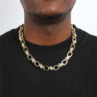 12mm Lighting Design AAA Bling Cubic Zircon Prong Cuban Chain Iced Out Men's Hiphop Necklace For Male Rapper Jewelry
