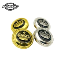 10pcs european style crown design vintage clothing buttons 20mm golden round sewing buttons british style jacket coat buttons
