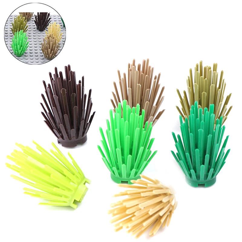 

10 шт./лот кустарниковые деревья зеленая трава строительные блоки для растений Запчасти для города фигурки аксессуары сборные блоки