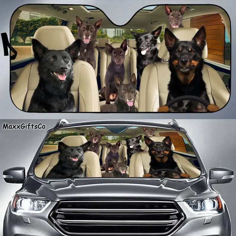 

Australian Kelpie Car Sun Shade, Australian Kelpie Windshield, Dogs Family Sunshade, Dog Car Accessories, Car Decoration, Gift F